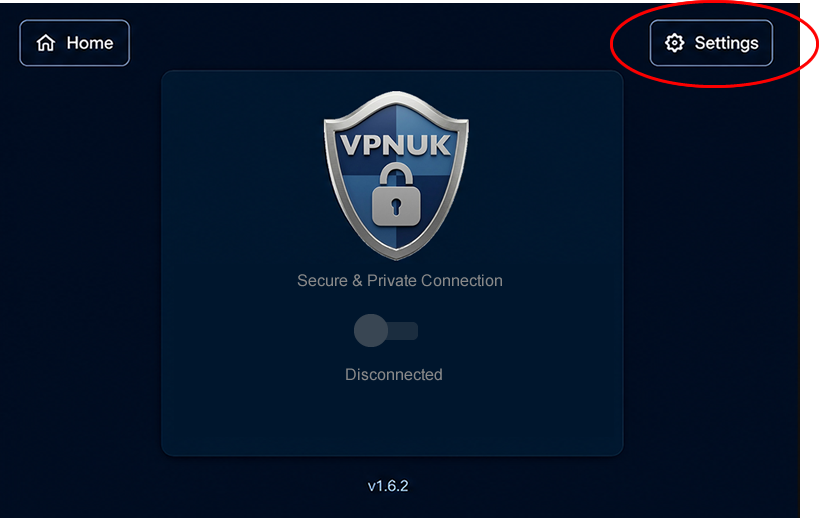 VPNUK App icon on Amazon Fire TV