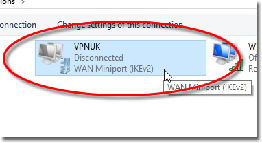Click Connect in network tray
