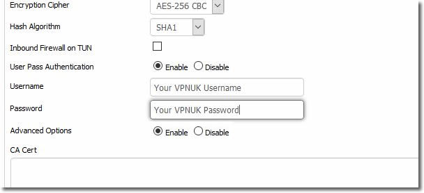 VPNUK DD-WRT setup guide - OpenVPN