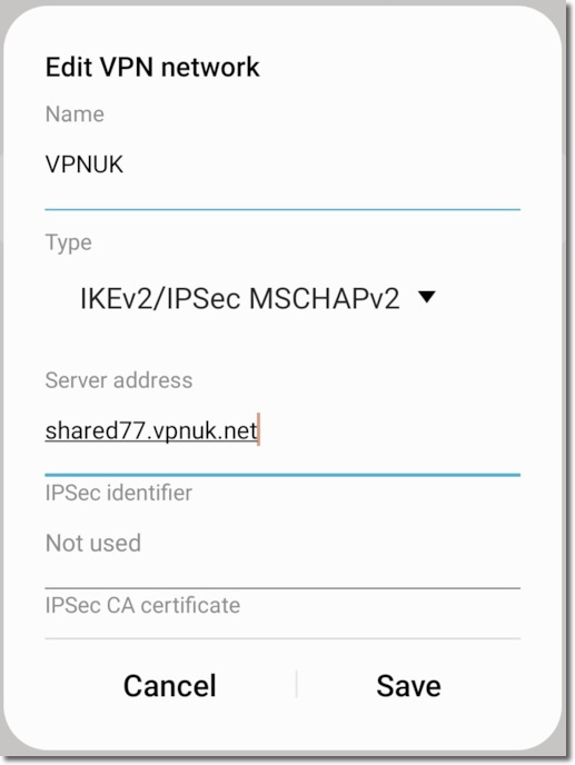IKEv2 Android VPN UK